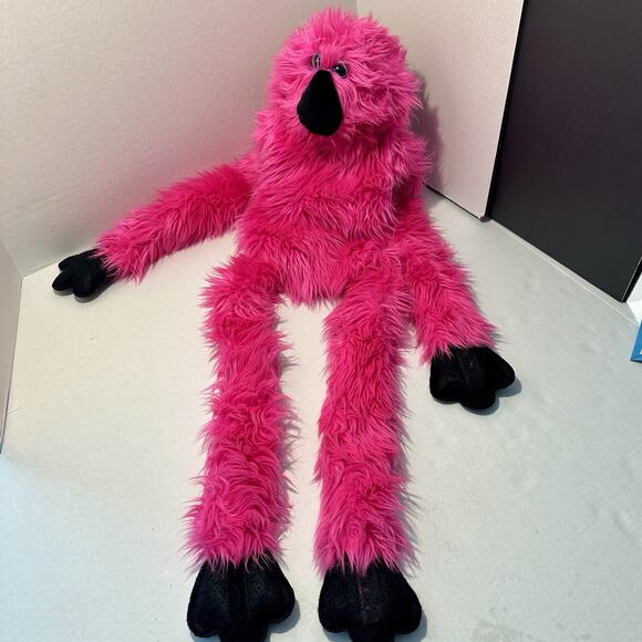 VTG Handmade Pink Fuzzy Hand Puppet Cuddly Critter Puppet 35 Inches By Cheryl - Picture 2 of 16